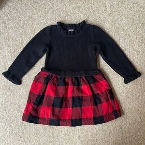 GAP 2-in-1 Sweater Dress 3YRS in Red Buffalo Plaid
